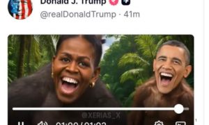 POLÊMICA: Trump Publica Vídeo Racista com Obama e Michelle como Macacos e Provoca Reação nos EUA